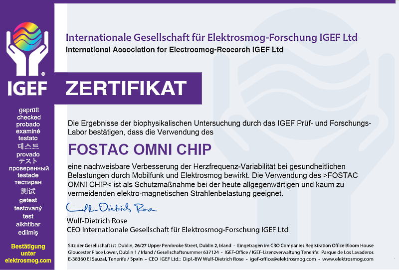 IGEF Zertifikat FOSTAC OMNI CHIP